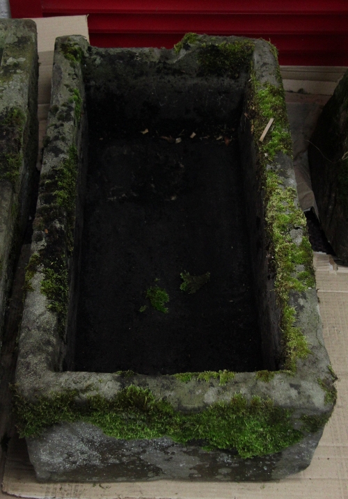 A rectangular stone trough, 94cm (37") wide