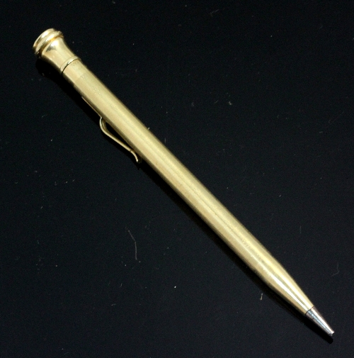 An American 14K gold Wahl-Eversharp propelling pencil, with seal terminal containing initial B,