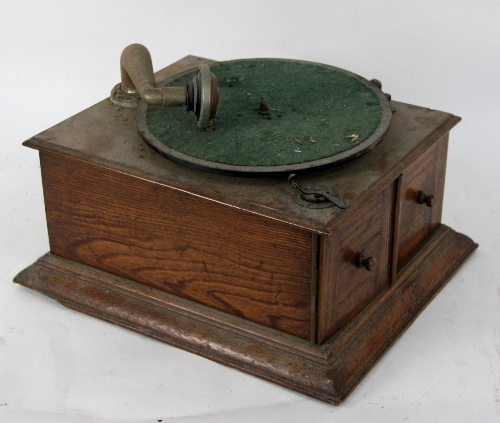 A Charles T Robeye gramophone in pine case