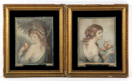 Francesco Bartolozzi after Giovanni Battista Cipriani/Classical Female Figures, head and shoulders/a