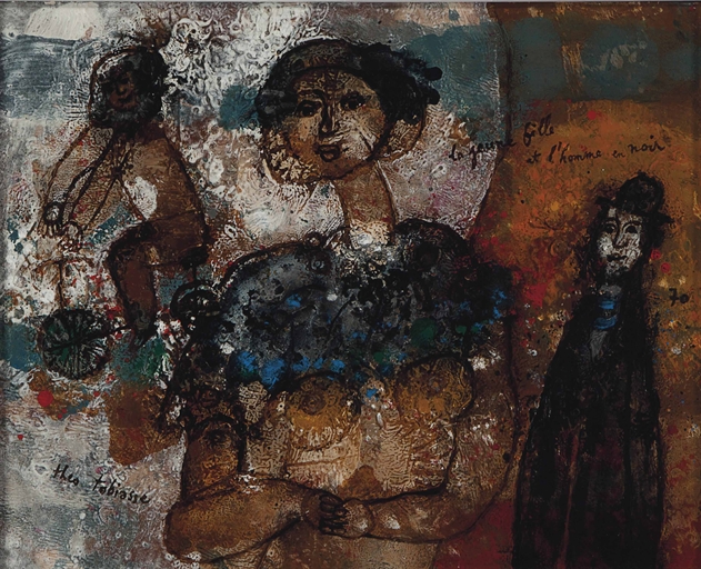 Théo Tobiasse (French/Israeli, 1927-2012) 
La jeune fille et l'homme en joir 
signed 'theo tobiasse'