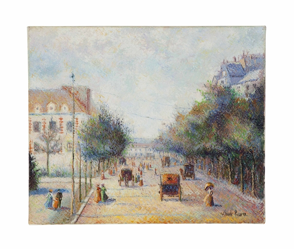 Hugues Claude Pissarro (French, b. 1935) 
L'Avenue de la gare à Rennes 
signed 'H. Claude Pissarro.'