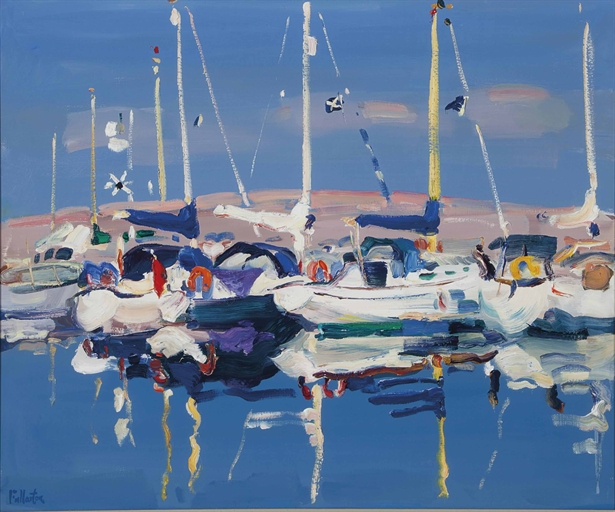 James Fullarton (Scottish, b. 1946) 
Summer Yachts 
signed 'Fullarton' (lower left) 
oil on