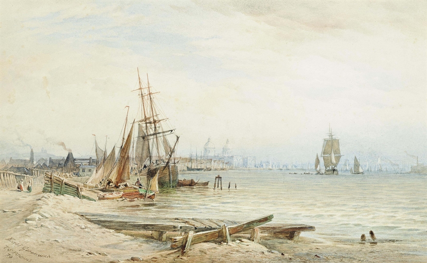 Thomas Sewell Robins (c.1809-1880 London)
East Greenwich
signed, inscribed and dated 'East