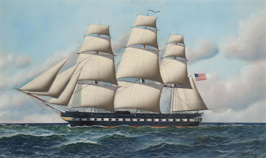 Antonio Nicolo Gasparo Jacobsen (Copenhagen 1850-1921 Hoboken, New Jersey)
The U.S.S. Constitution