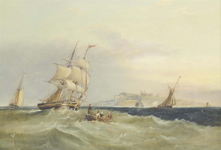 John Wilson Carmichael (Newcastle-upon-Tyne 1799-1868 Scarborough)
Shipping in a spirited sea off