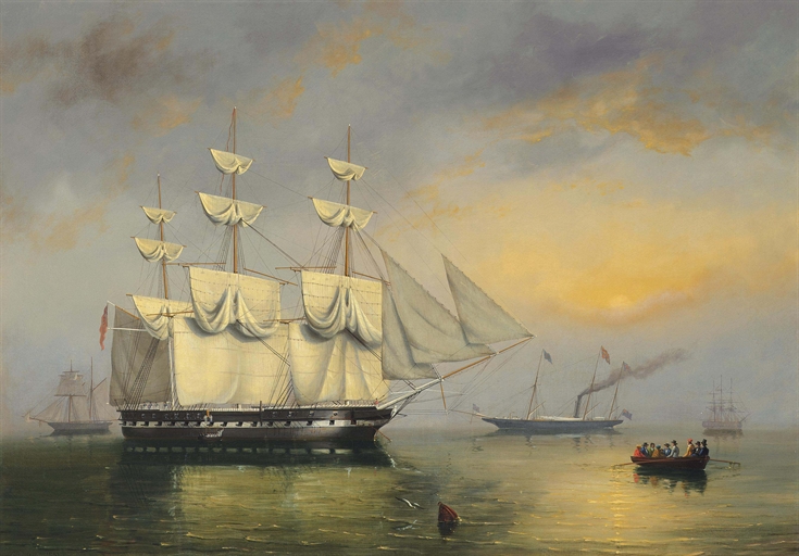 Philip John Ouless (St. Helier 1817-1885)
The Royal Yacht Fairy, with Queen Victoria on board,