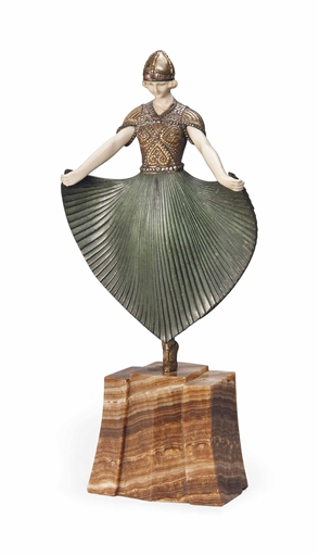 'ACTRESS', A DEMETRE H. CHIPARUS (1886-1947) COLD-PAINTED AND GILT BRONZE AND IVORY FIGURE
CIRCA