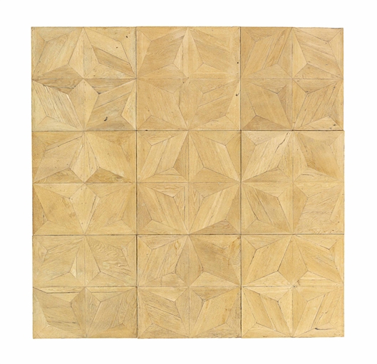 AN ITALIAN OAK PARQUET FLOOR 
CIRCA 1860 
Each panel with a central four-point star motif 
Each