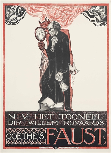 Richard Nicolaüs (Rik) Roland Holst (1868-1938) 
GOETHE'S FAUST 
lithograph in colours, 1918,