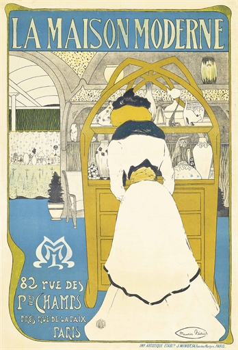 Maurice Biais (1875-1926) 
LA MAISON MODERNE 
lithograph in colours, 1898, printed by J.Minot,