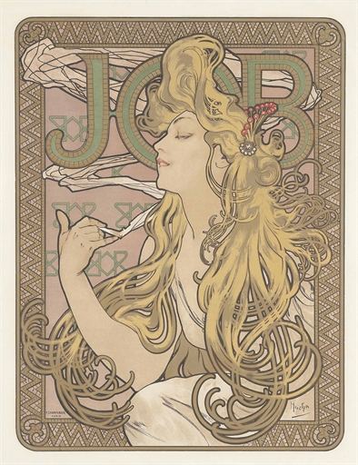 Alphonse Mucha (1860-1939) 
JOB 
lithograph in colours, c.1896, printed by F.Champenois, Paris,