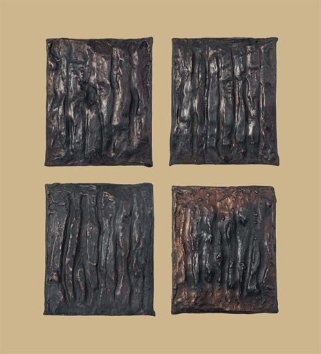 Günther Förg (b. 1952) 
Four Bronze Reliefs (Parkett 26) 
the set of four bronze panels
1990
each