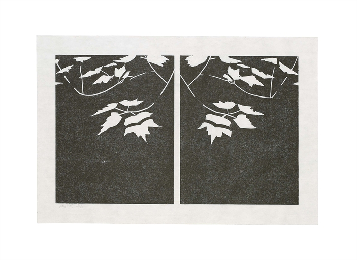 Alex Katz (b. 1927) 
Black Pond (Parkett 21) 
woodcut
1989
on Goya Japan paper
signed in pencil,