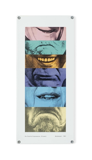 John Baldessari (b. 1931) 
Six Colourful Expressions (Frozen) (Parkett 29) 
porcelain enamel steel