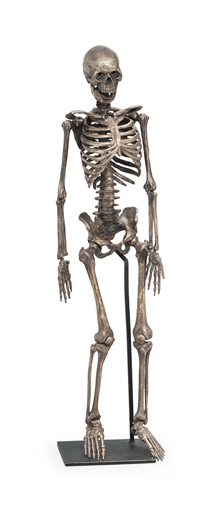 A SILVERED BRONZE MODEL OF A SKELETON 
SECOND HALF 20TH CENTURY, POSSIBLY GERMAN 
Fully articulated,