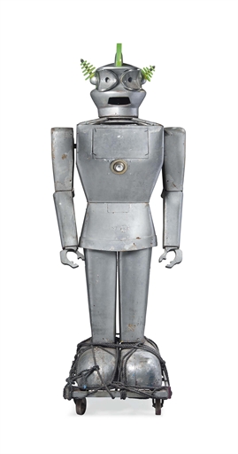 AN ITALIAN HUMANOID ALUMINIUM ROBOT ENTITLED 'CYGAN' 
CIRCA 1957, DESIGNED BY DR. ING FIORITO