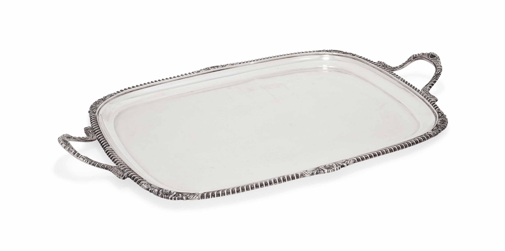 A LARGE SILVER TWO-HANDLED TRAY 
MARK OF GOLDSMITHS AND SILVERSMITHS CO. LTD., LONDON, 1929