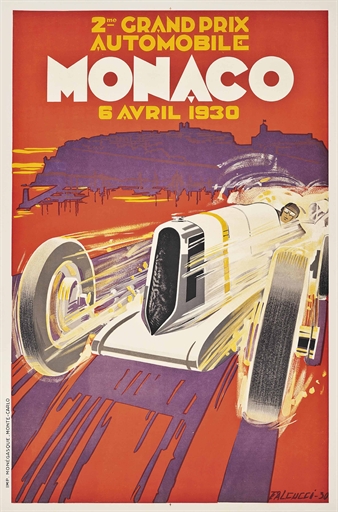 Robert Falcucci (1900-1982) 
MONACO 1930 
lithograph in colours, 1930, printed by Monégasque,