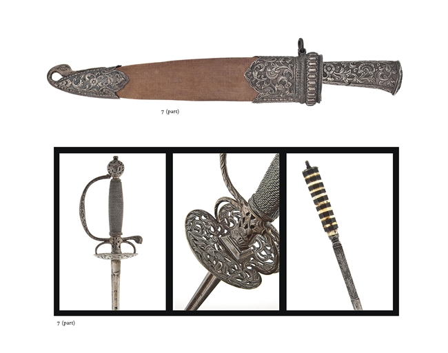 A BALKAN SILVER-MOUNTED DAGGER & A STEEL-HILTED SMALL-SWORD 
THE FIRST 19TH CENTURY, THE SECOND 18TH