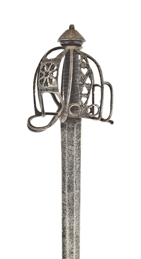 A COMPOSITE SCOTTISH BASKET-HILTED BROADSWORD 
THIRD QUARTER OF THE 18TH CENTURY 
With double-