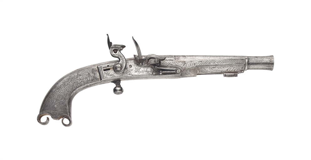 A 40-BORE ALL-STEEL FLINTLOCK HIGHLAND DRESS PISTOL 
SIGNED WHITEHOUSE, LONDON, CIRCA 1820 
With