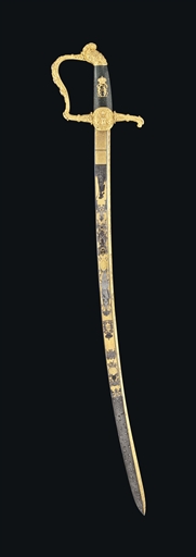 A MAGNIFICENT SWEDISH ORMOLU-MOUNTED SWORD OF HONOUR PRESENTED BY CARL JOHAN XIV, KING OF SWEDEN &