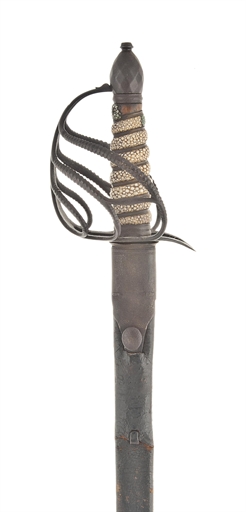 AN BRITISH PATTERN 1788 CAVALRY OFFICER'S BACK-SWORD 
BY BLAND, CIRCA 1790 
With tapering spear-