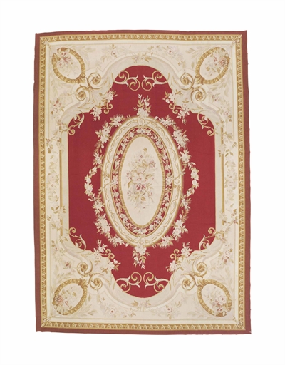 A FINE AUBUSSON STYLE CARPET, CHINA 
CIRCA LATE 20TH CENTURY 
approx: 13ft.10in. x 9ft.10in.(