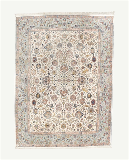 A FINE TABRIZ CARPET, NORTH-WEST PERSIA 
CIRCA 1900-10, SIGNATURE 
APPROX: 15FT.8IN. X 11FT.4IN.(
