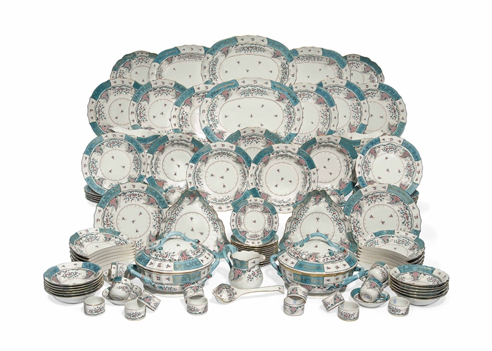 AN EXTENSIVE HEREND DINNER-SERVICE 
20TH CENTURY, BLUE PRINTED AND PAINTED NARKS, INCISED AND