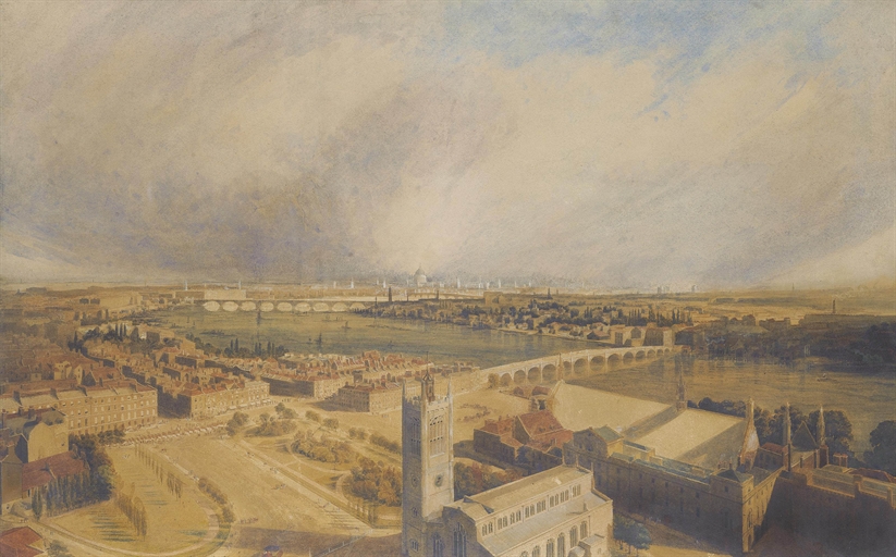 English School, early 19th Century 
An extensive view of London observed from Westminster looking