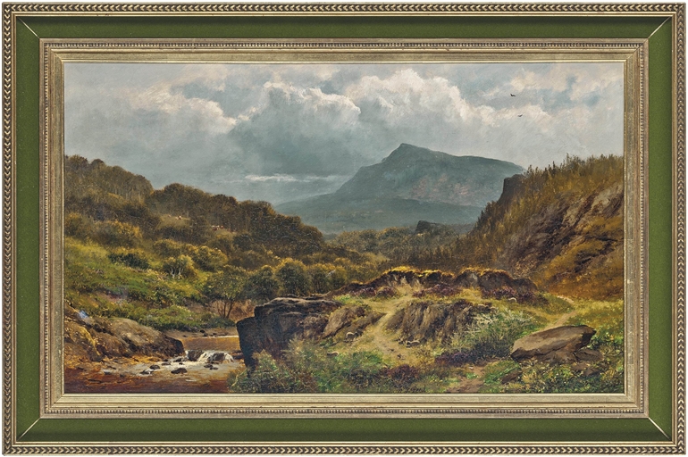 William Thomas Reed (d. 1881) 
Lledr Valley, North Wales 
signed 'W. T. Reed' (lower centre) 
oil on