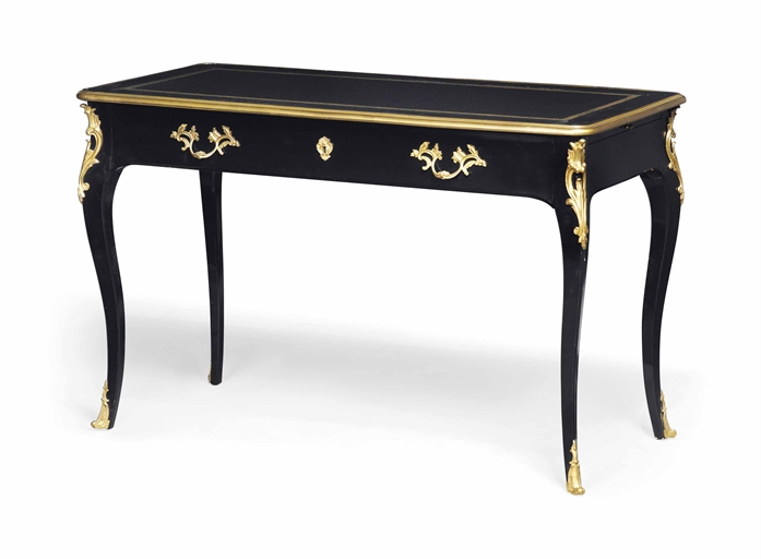 A GILT-METAL MOUNTED EBONISED BUREAU PLAT 
OF LOUIS XV STYLE, BY DON RUSEAU INC., LATE 20TH CENTURY