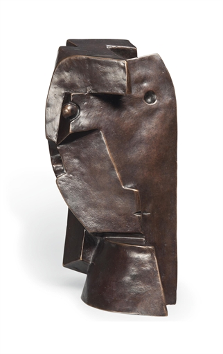Otto Gutfreund (1889-1927) 
Hlava zeny 
signed 'Freund' (on the reverse) 
bronze with brown