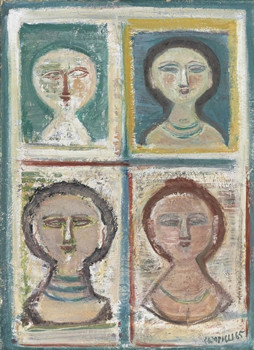 Massimo Campigli (1895-1971) 
Quattro donne 
signed and dated 'CAMPIGLI65' (lower right) 
oil on