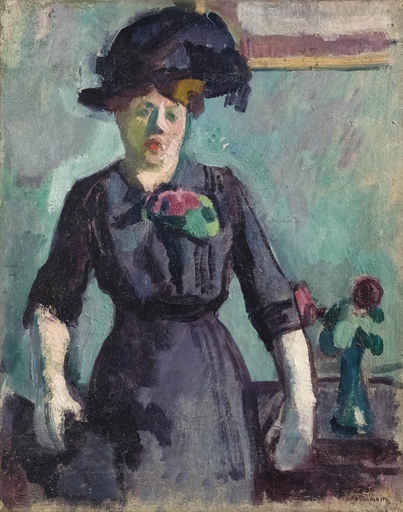 Charles Camoin (1879-1965) 
Jeune femme au grand chapeau 
signed 'Camoin' (lower right) 
oil on