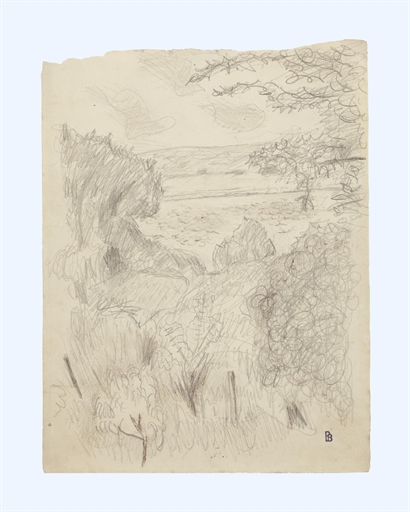 Pierre Bonnard (1867-1947) 
Paysage à Vernon 
with the atelier stamp 'PB' (Lugt 3888; lower