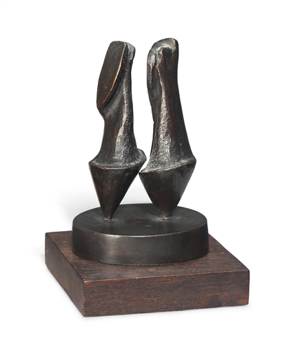 Henry Moore (1898-1986) 
Maquette for Two nuns 
inscribed with the signature 'Moore' (on top of