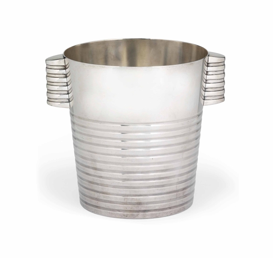 'ONDULATION', A CHRISTOFLE SILVER-PLATED ICE BUCKET DESIGNED BY LUC LANEL (1883-1965)
CIRCA 1935