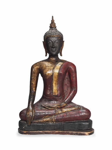 A SOUTH-EAST ASIAN BRONZE FIGURE OF BUDDHA SHAKYAMUNI 
EARLY 20TH CENTURY 
Seated in dhyasana,