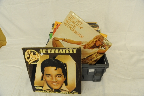 40+ LPs - 60s, 70s, including German Wunderlich, country & western, Elvis and other crooners