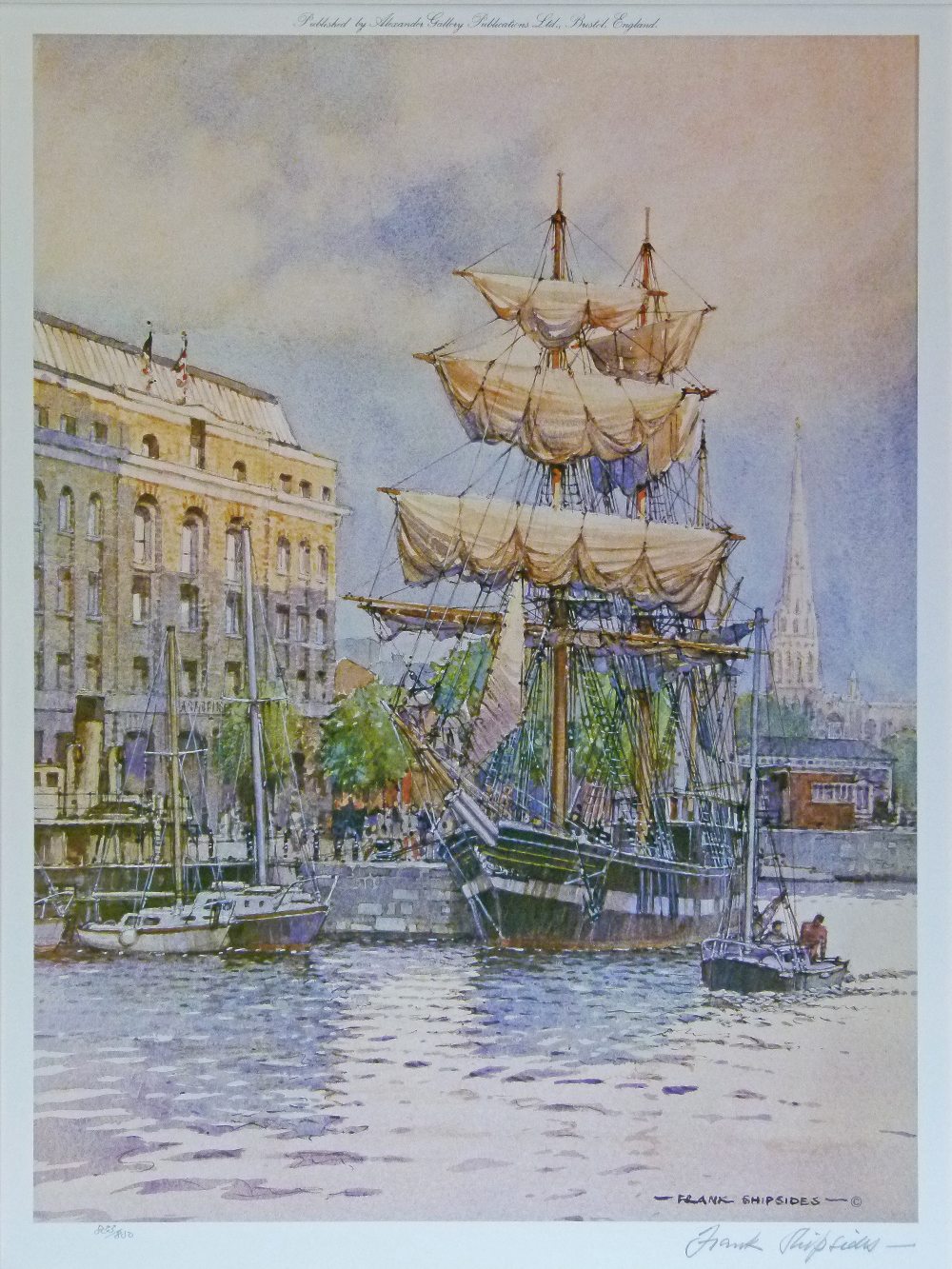 Frank Shipsides (1908-2005)-Signed limited edition print-Waterfront, being a Bristol harbour scene