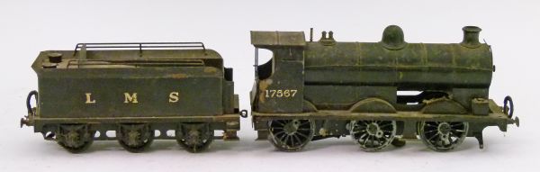Model Railway-Unknown 0 Gauge-Electric 0-6-0 loco and tender, LMS livery No.17567 Much paint loss