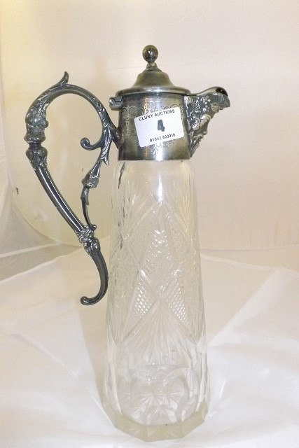 SILVER PLATED CLARET JUG 11.INS TALL