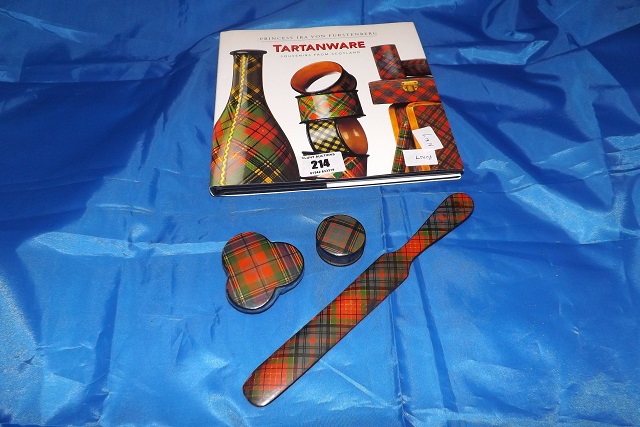 TARTAN WARE PIN CUSHION TREYFOLYE & LETTER OPENER