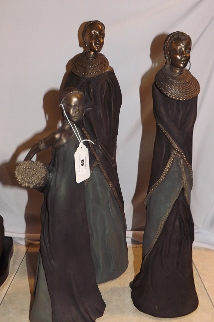 SOUL JOURNEYS MAASAI OF THREE AFRICAN FIGURES BY (STACY BAYNE) LTD EDITION 51CM YEYIO"MOTHERS