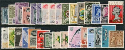 Mixed Lots & Accumulations BRITISH COMMONWEALTH QEII M or UM 1950`s-70`s housed in four Exeter