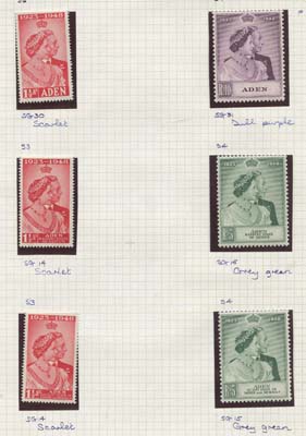 ADEN 1937-52 M collection on leaves incl. 1937 Dhow set to 1r, 1939 Defin set + shades, 1951