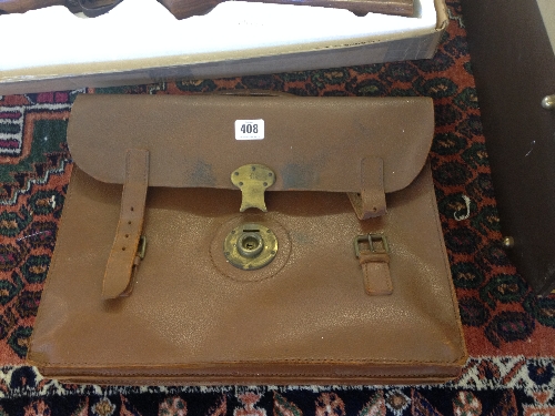 A leather briefcase.